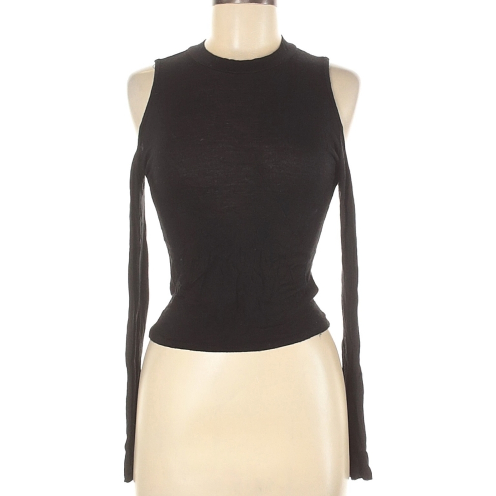 Mock Neck Cold Shoulder Top